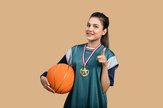 a man holding a basketball